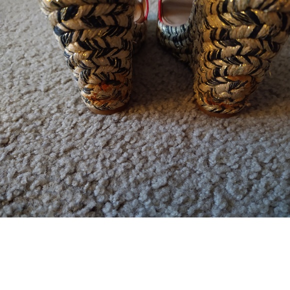 JUST FAB RED & TAN WEDGE SANDALS  - SIZE 7 - VERY CUTE - Picture 5 of 8